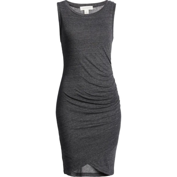 9. Treasure & Bond Ruched Side Sleeveless Dress Gray Size Small - Picture 4 of 6